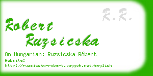 robert ruzsicska business card